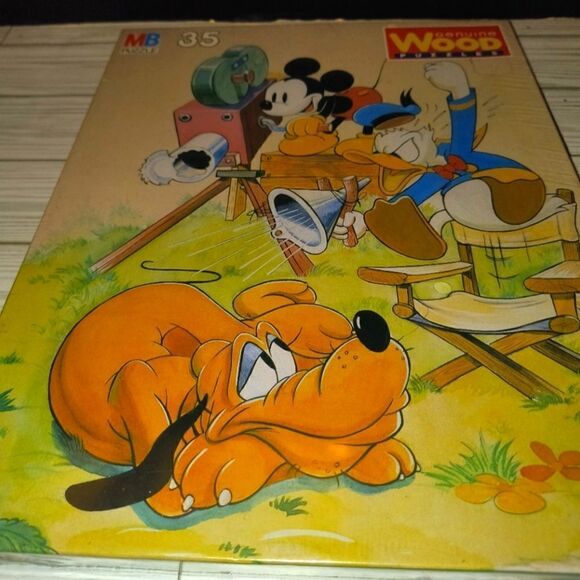 Milton Bradley Walt Disney Vintage Wood Puzzle 1982 Mickey Mouse Donald Duck - Picture 4 of 8